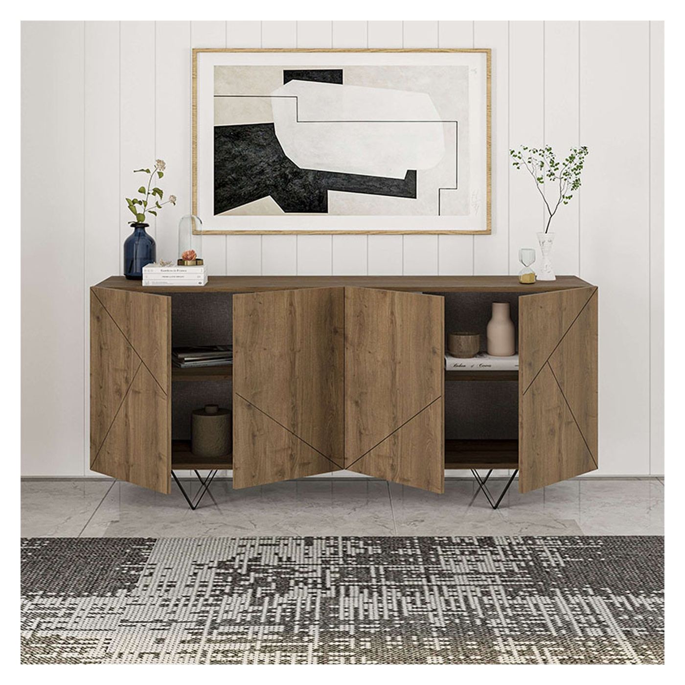 Шкаф Jakomen TopMebel от меламин в светлокафяв цвят 180x41.7x80cm - 2