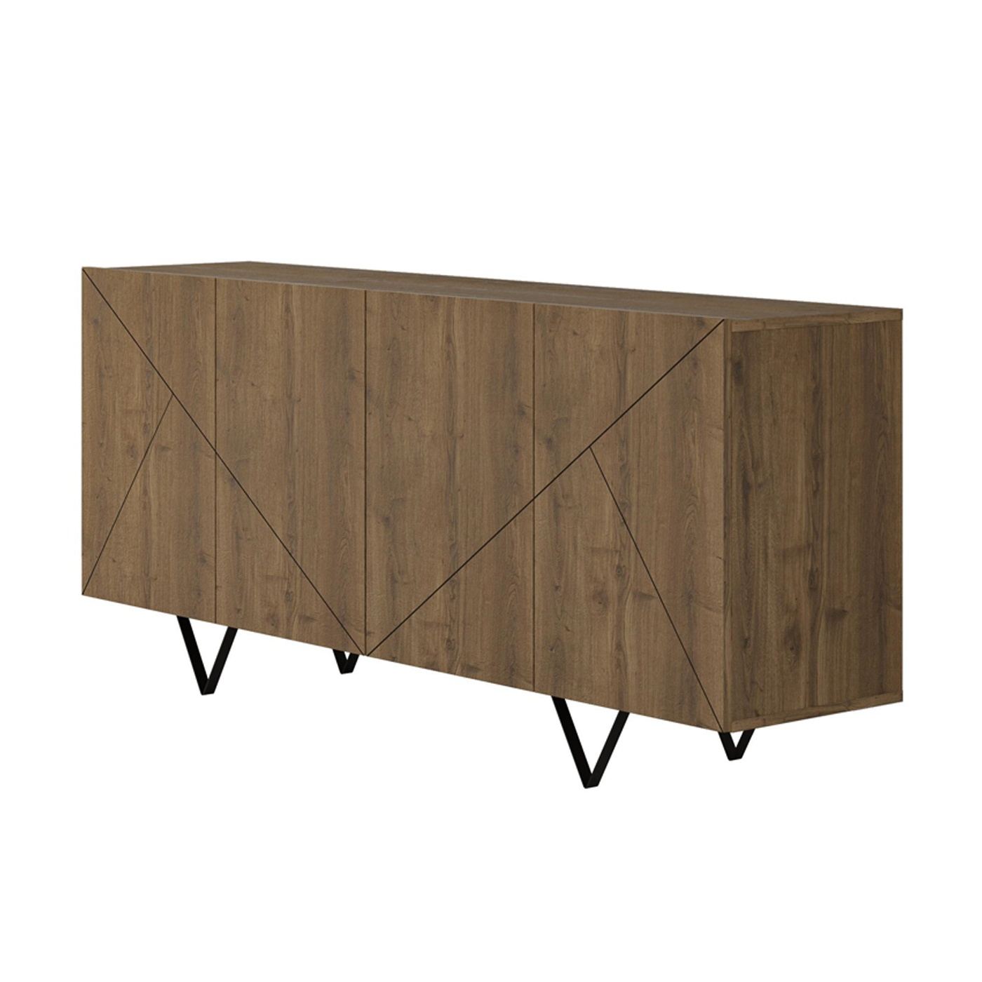 Шкаф Jakomen TopMebel от меламин в светлокафяв цвят 180x41.7x80cm - 4