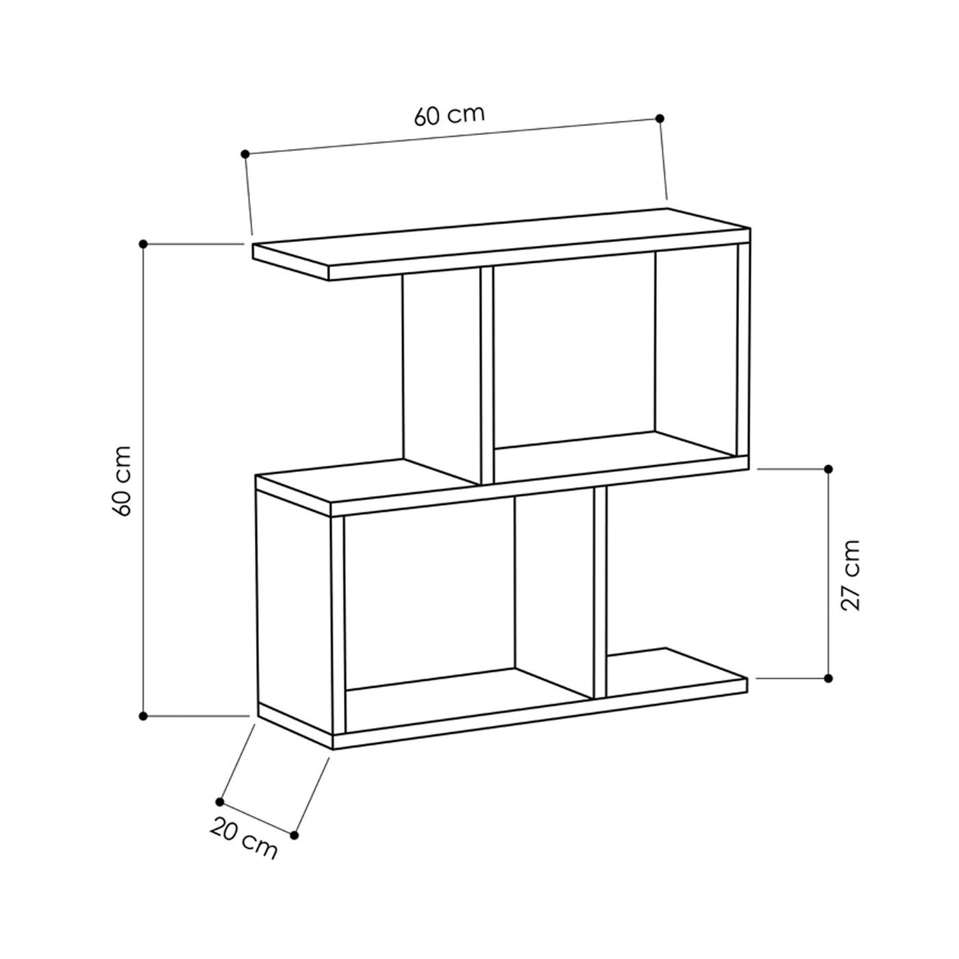 Помощна маса Homemania TopMebel от меламин в бял мрамор 60x20x60cm - 5