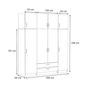 Четирикрилен гардероб Victoria TopMebel с шкаф в бял цвят 200x60x240cm thumbnail 4