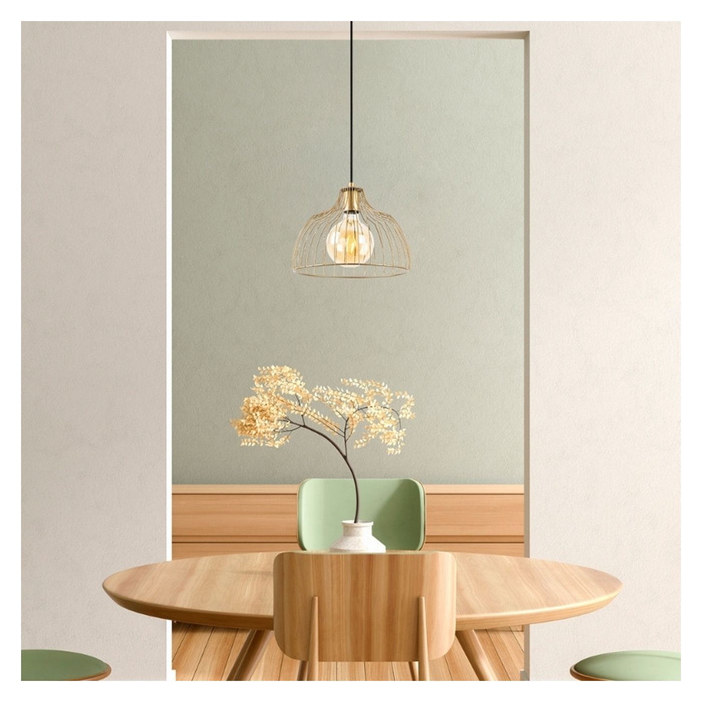 Таванна лампа Treiso TopMebel E27 метална в златист цвят Ø28x126cm - 2