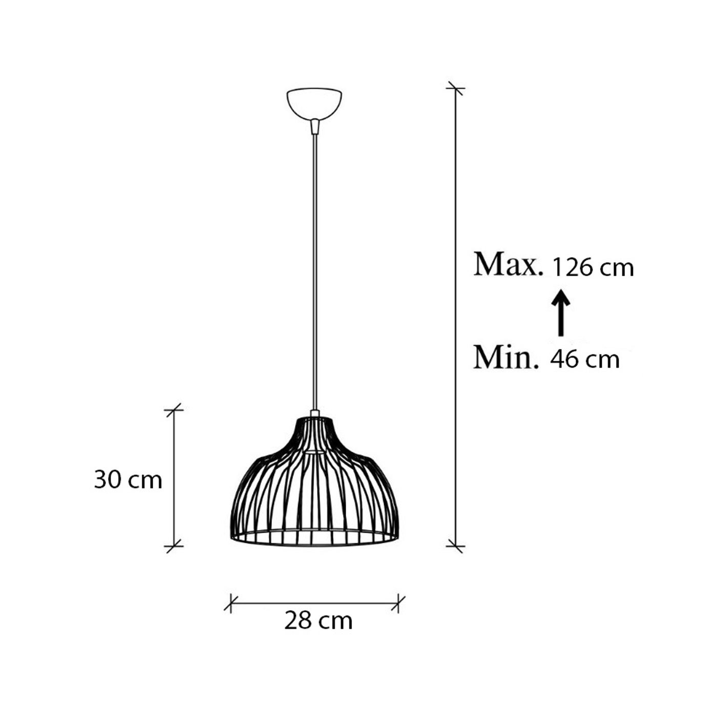 Таванна лампа Treiso TopMebel E27 метална в златист цвят Ø28x126cm - 5