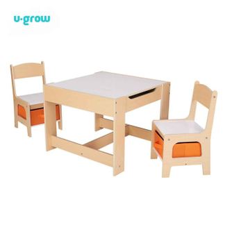Set masuta si 2 scaune , lemn natur, U-Grow