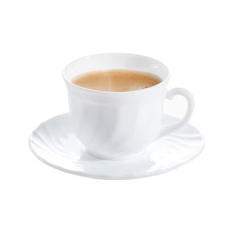 Set ceai/cafea LUMINARC Trianon, 8 piese, alb, sticla opal