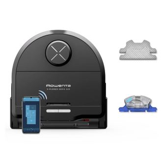 Aspirator robot Rowenta X-Plorer Serie 220 RR9465WH, aspirator si mop, autonomie 120 min, recipient praf 0.35L, nivel de zgomot