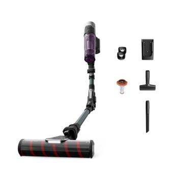 Aspirator vertical Rowenta X-Force Flex 9.60 Allergy RH2048WO, 250W, 45 minute autonomie, 3 trepte de putere, iluminare LED, fun