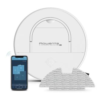 Aspirator robot Rowenta X-Plorer S130 AI RR9067WH,  8 cm grosime, cartografiere permanenta, Tehnologia Smart Exploration, autono