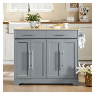 SoBuy Dulap de bucătărie gri cu sertare și blat pliabil 107x69x91 cm FKW129-HG