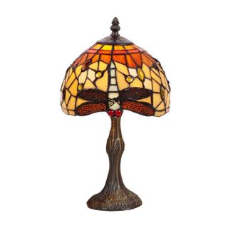 Namizna svetilka Belle Amber v stilu Tiffany