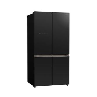 Hladnjak side-by-side s 4 vrata i staklom, Hitachi, Deluxe, Total No Frost, 569 litara, crni