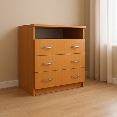 Comoda cu 3 sertare 80x80x45 cm, Culoare Cires