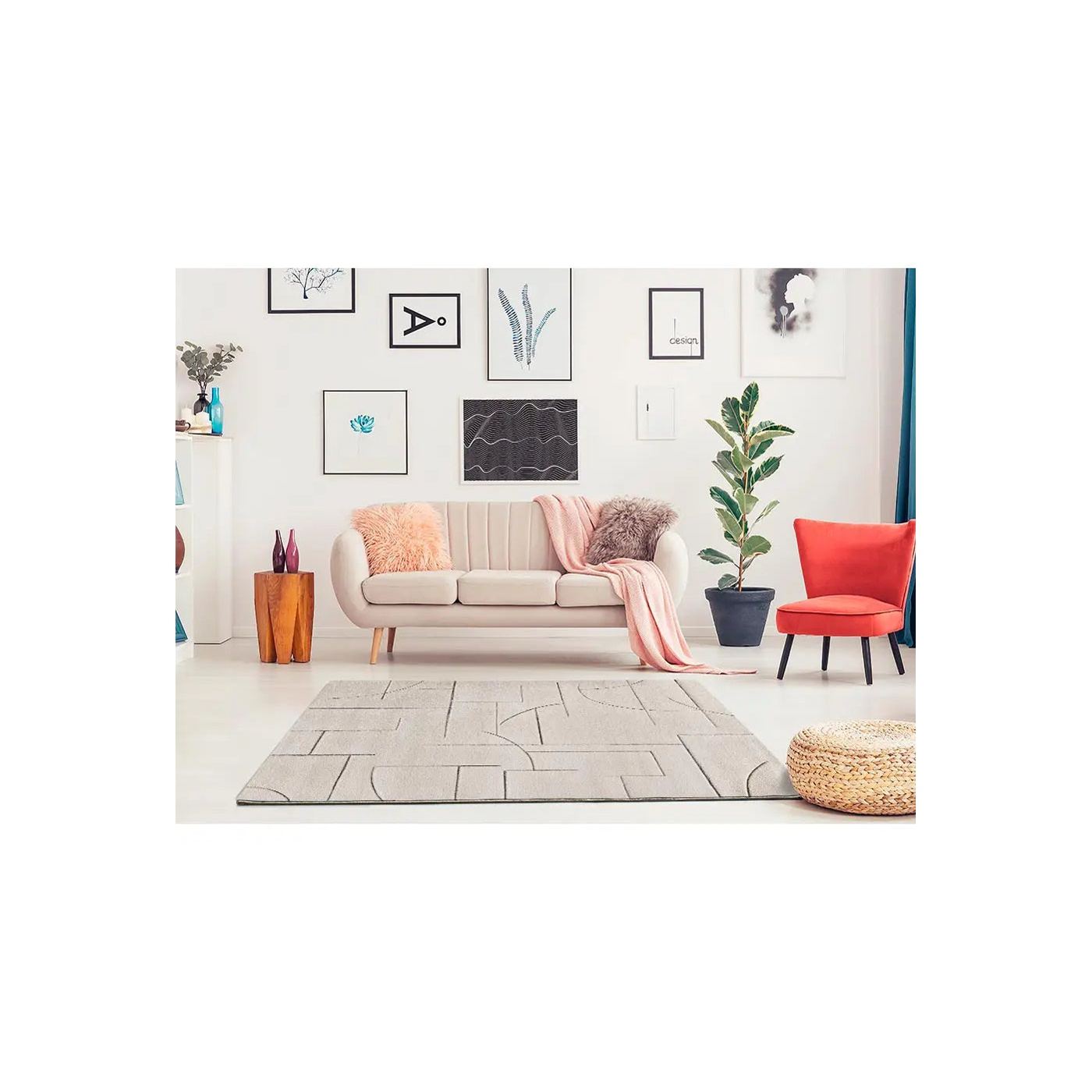 ATTICGO Covor geometric crem LENA 40264, 160x230 cm - 5
