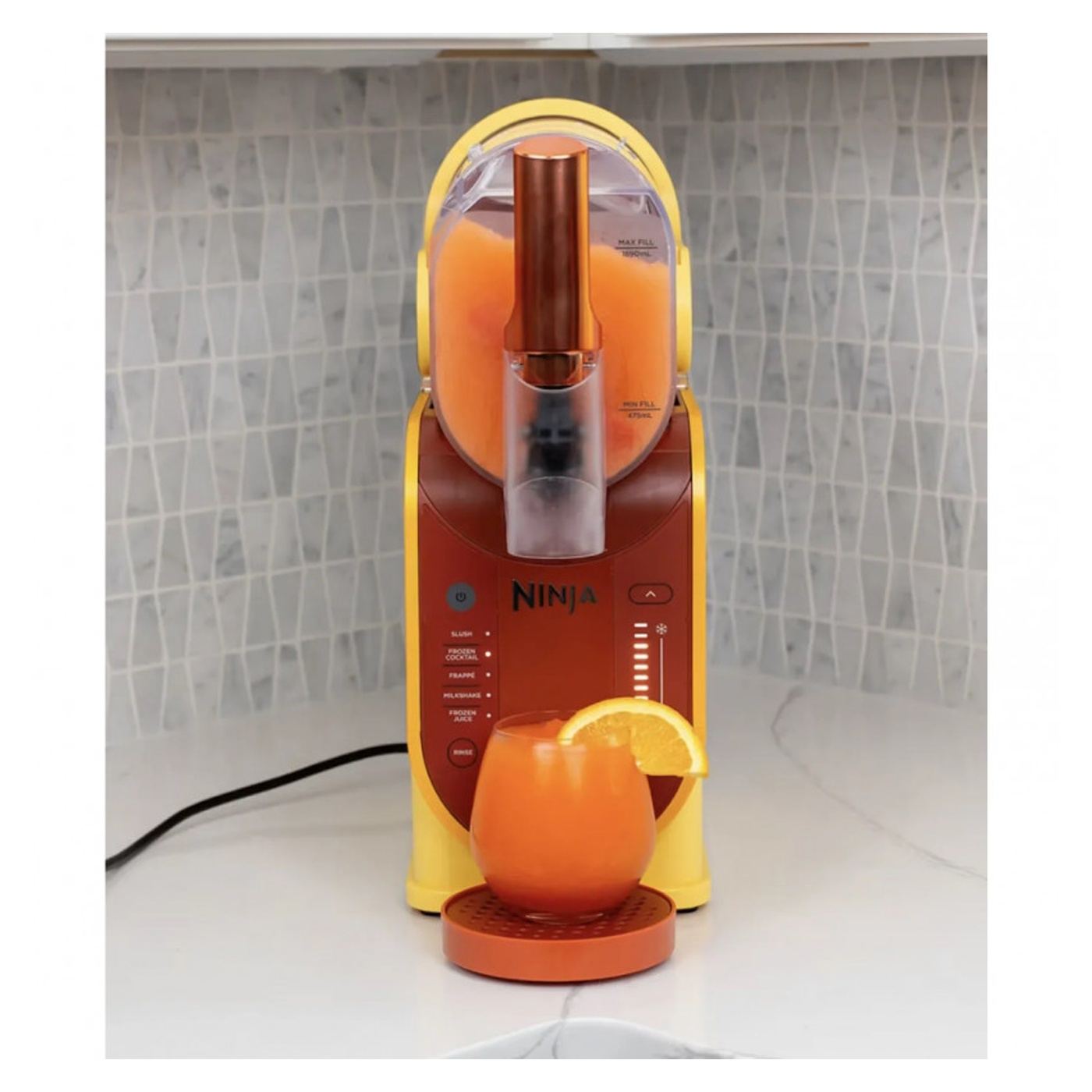 Συσκευή για παγωμένα ποτά Ninja Slushi FS301EUOR, 200W, 5 λειτουργίες, Χωρητικότητα 1.9 L, RapidChill, Whisperchill, Πορτοκαλί - 5