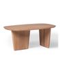 Σαλόνι τραπεζι από μασίφ ξύλο δρυός Latte 120x60x37 cm Χρώμα Καφέ thumbnail 1