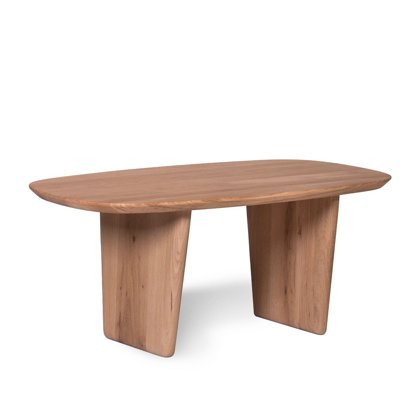 Σαλόνι τραπεζι από μασίφ ξύλο δρυός Latte 120x60x37 cm Χρώμα Καφέ - 2