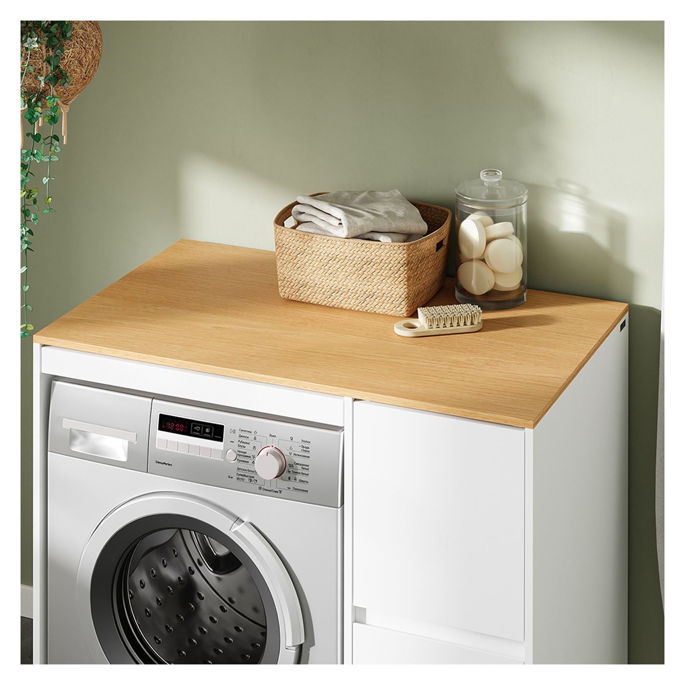 SoBuy Λευκή συρταριέρα με δύο συρτάρια 100×60×95 cm BZR223-WN - 9