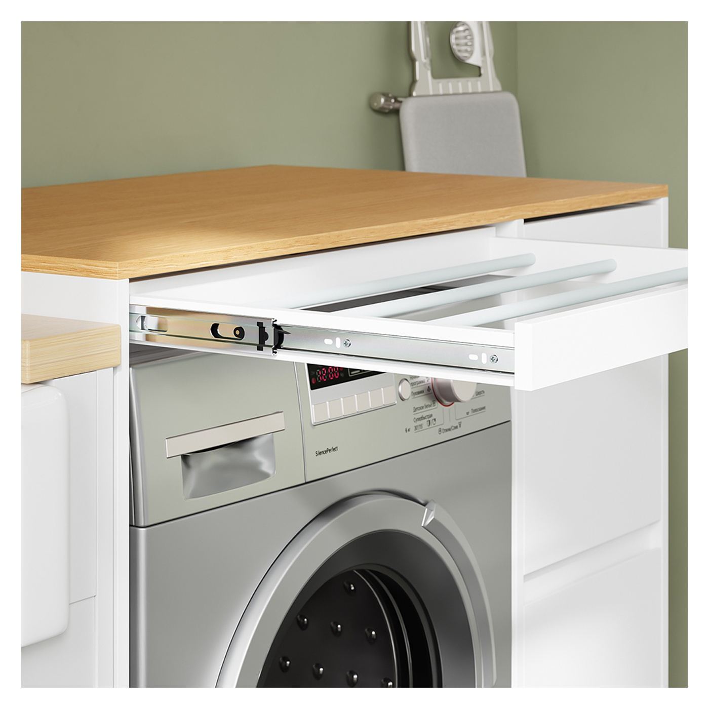 SoBuy Λευκή συρταριέρα με δύο συρτάρια 100×60×95 cm BZR223-WN - 10
