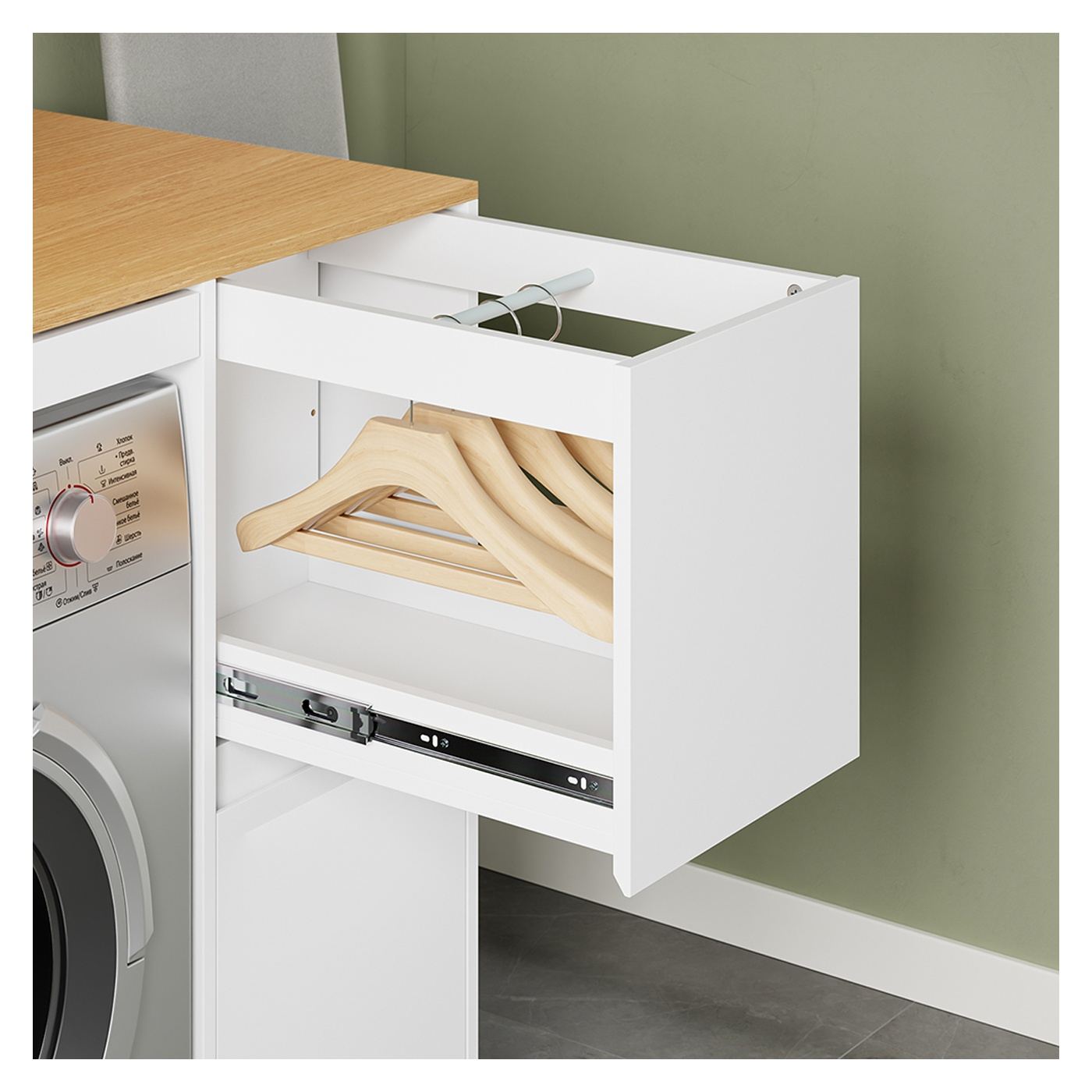 SoBuy Λευκή συρταριέρα με δύο συρτάρια 100×60×95 cm BZR223-WN - 11