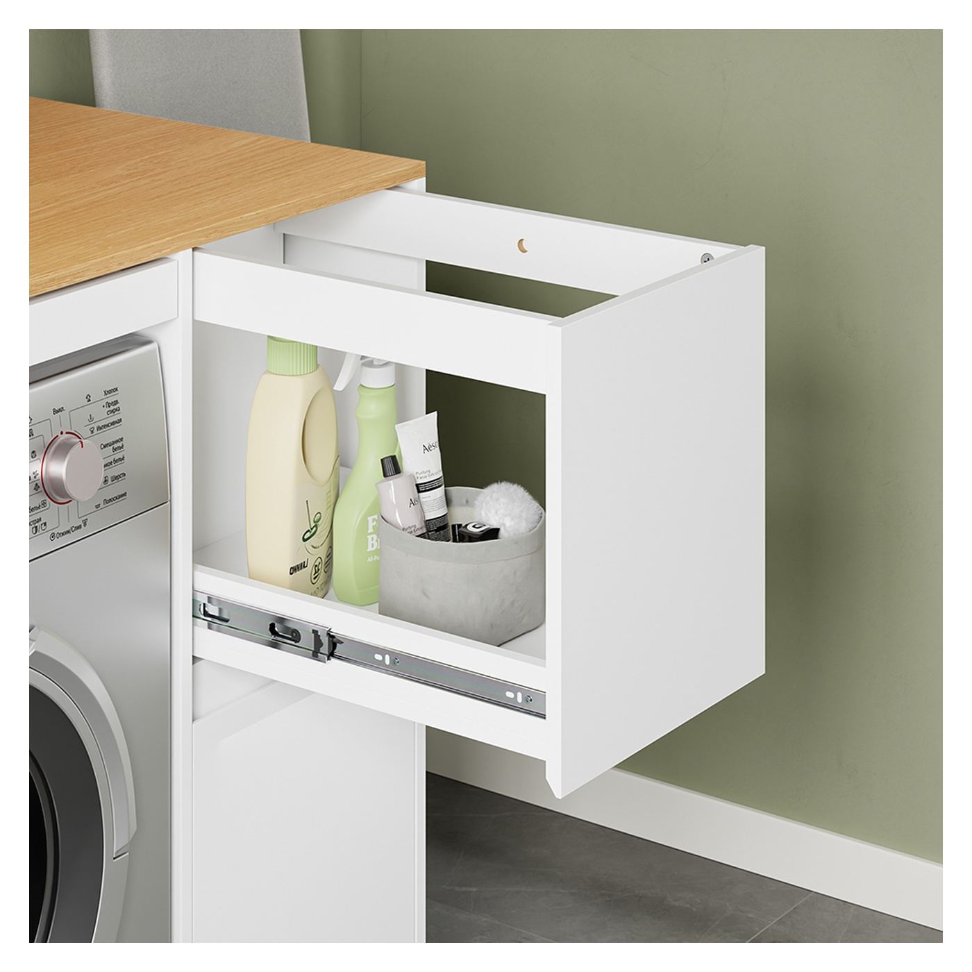 SoBuy Λευκή συρταριέρα με δύο συρτάρια 100×60×95 cm BZR223-WN - 12