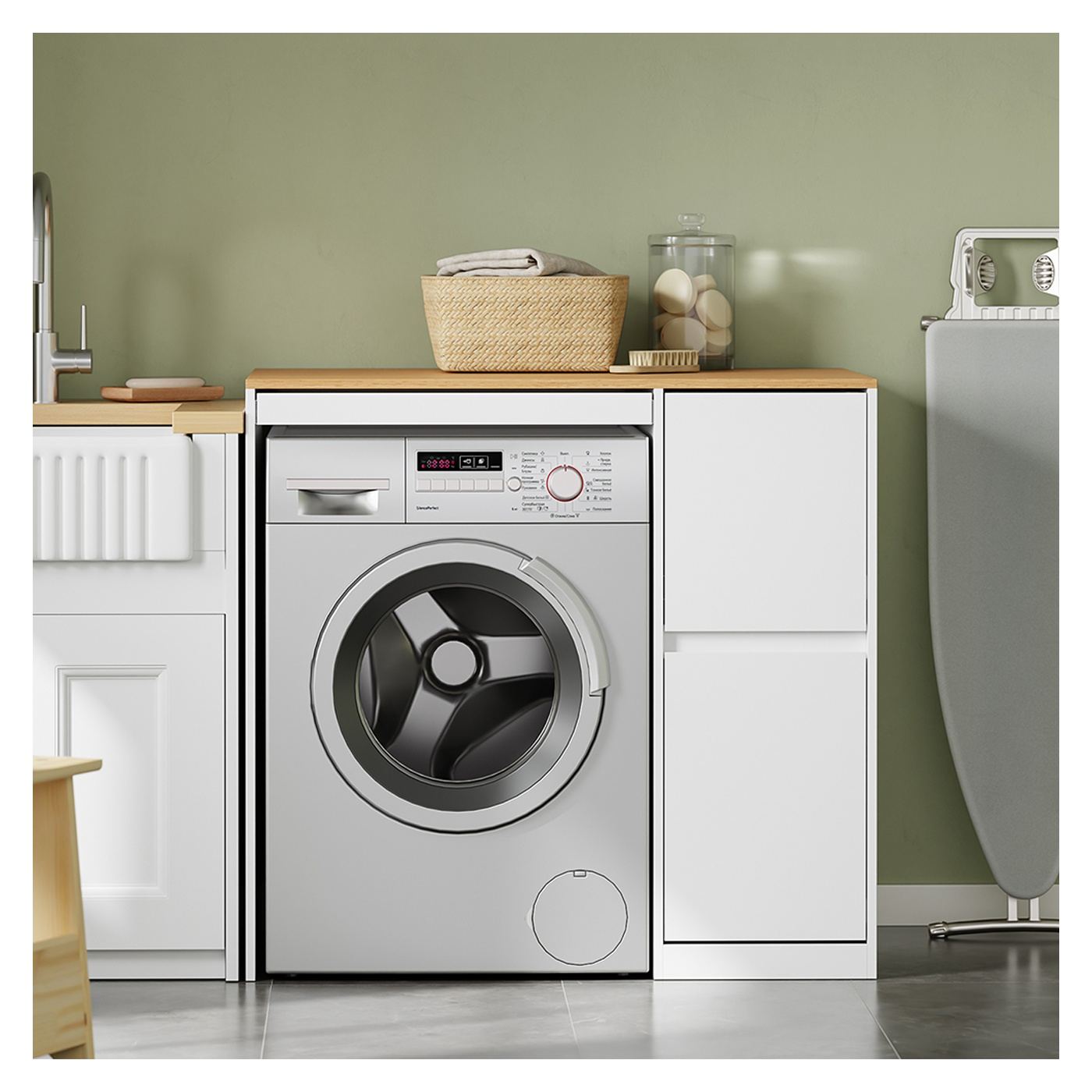 SoBuy Λευκή συρταριέρα με δύο συρτάρια 100×60×95 cm BZR223-WN - 6