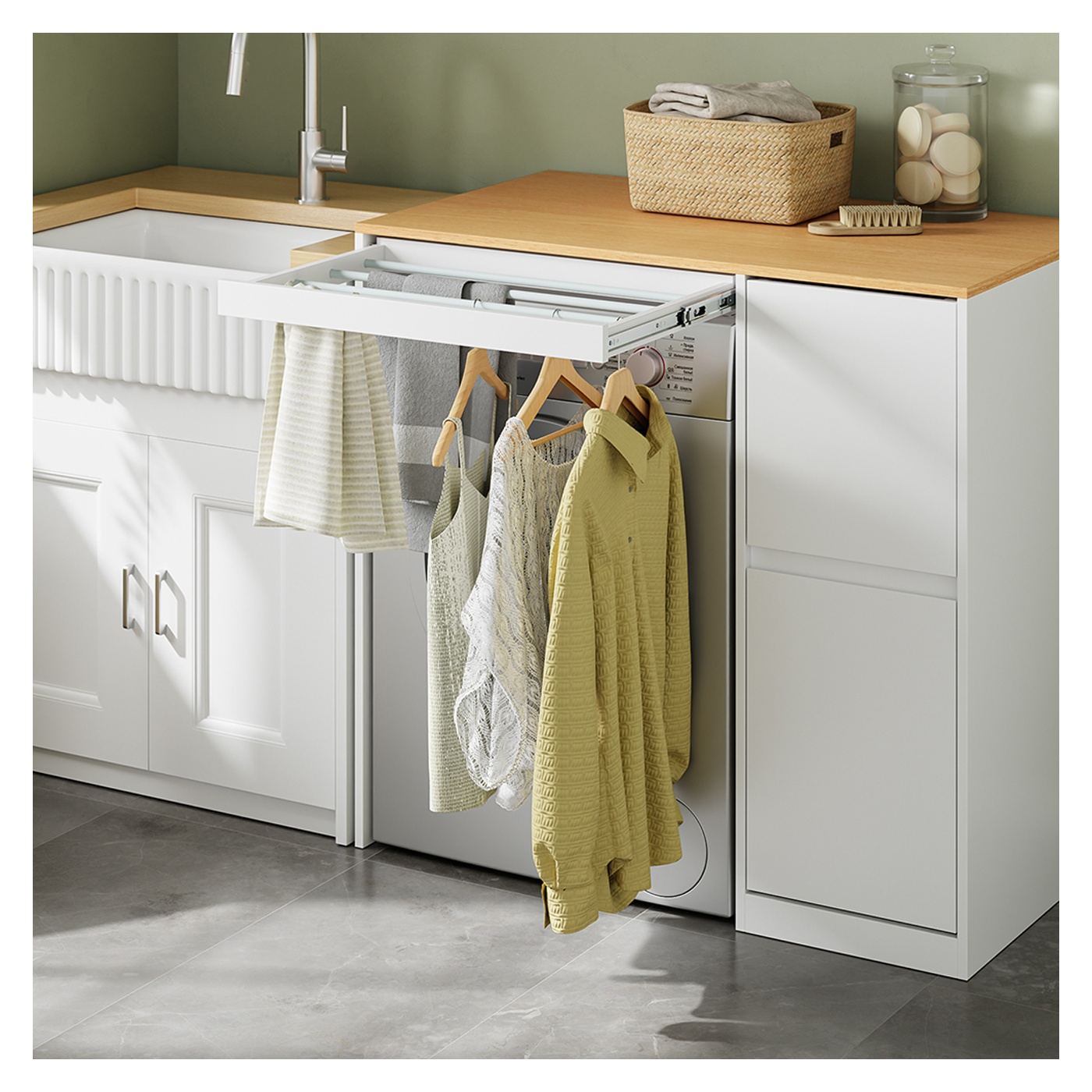 SoBuy Λευκή συρταριέρα με δύο συρτάρια 100×60×95 cm BZR223-WN - 7
