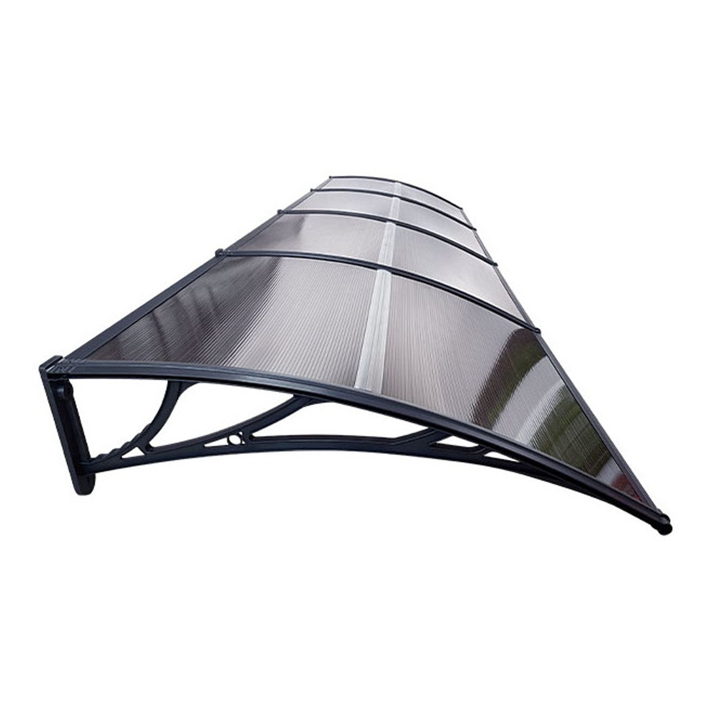 Copertină de ușă MAPROFI MODEL ECO 400x150 cm Negru/Bronz Placa Policarbonat 5 mm Suporturi din ABS — imaginea 4