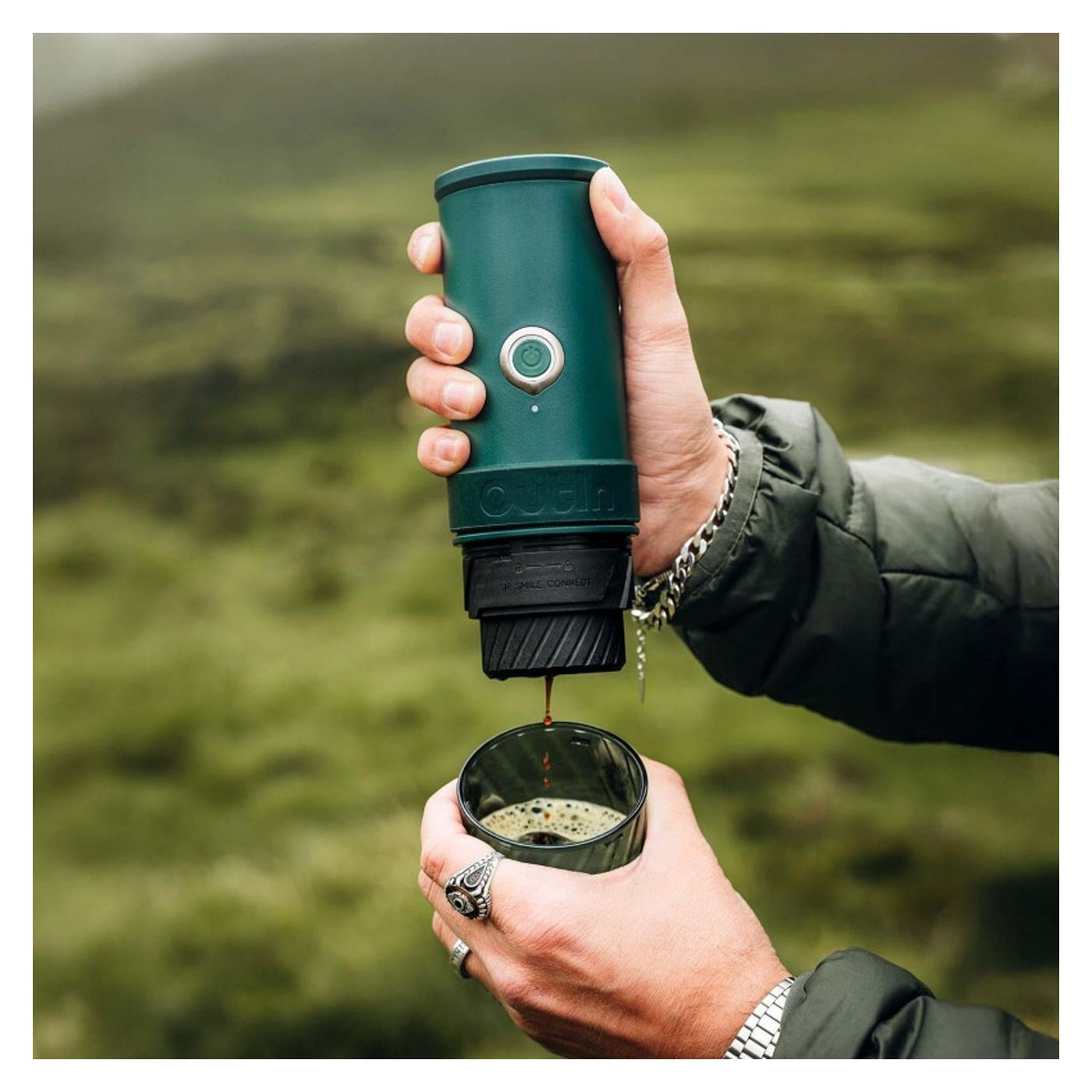 Outin Mino CG Φορητή Μηχανή Espresso, 22 bar, 9000 mAh, 70ml, 93.3°C Εκχύλιση, Αλεσμένος Καφές + Κάψουλες Nespresso, USB-C, Moun - 2