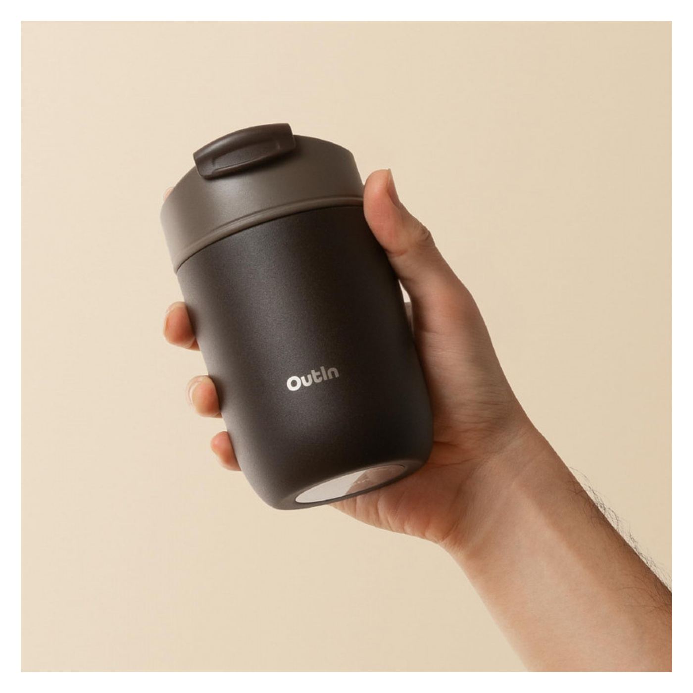 Outin Travel Tumbler, 350ml, Ζεστό 6h, Κρύο 12h, Ανοξείδωτο Ατσάλι 316L, Διπλό Τοίχωμα, Μόνωση κενού, Terra Cotta - 2