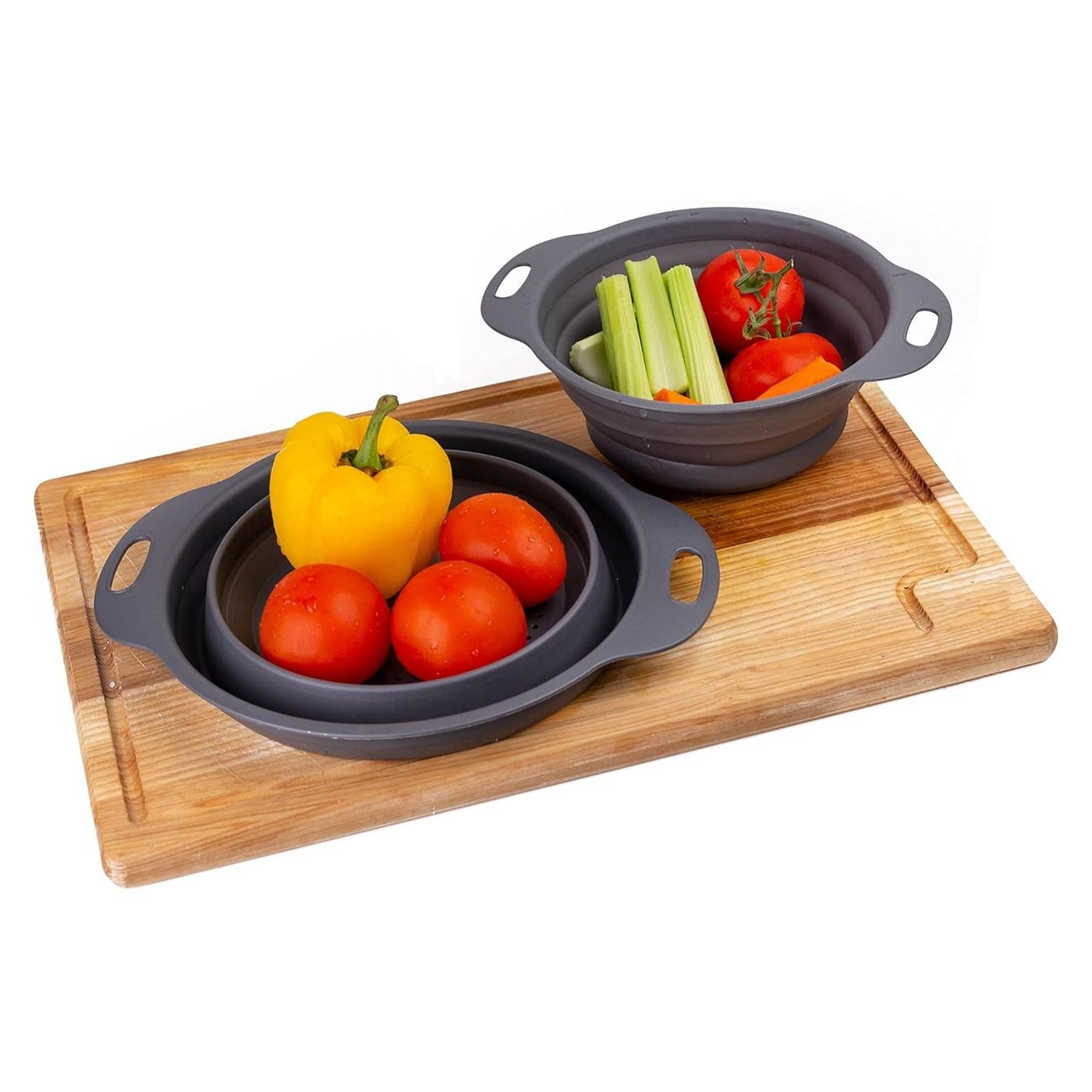 Σετ 3 διηθητήρες αναδιπλούμενοι Swiss Haus-Bakeware, πολυπροπυλένιο, 29,5x24x8,5 εκ., γκρι - 2