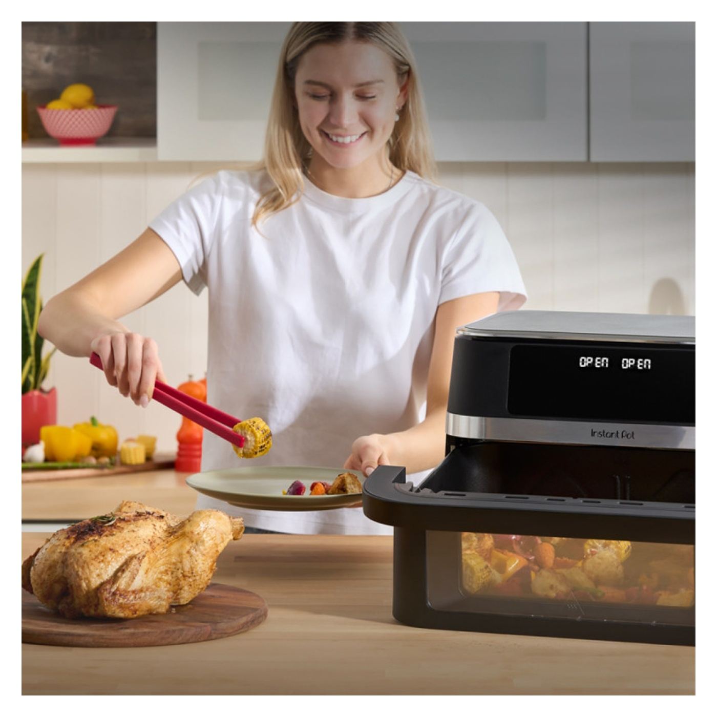 Φριτέζα Αέρος Dual Air Fryer 8-in-1 Instant Pot Vortex VersaZone XL ClearCook 140-3025-01-EU, 2800W, 12L, 205°C, EvenCrisp, Μαύρ - 15