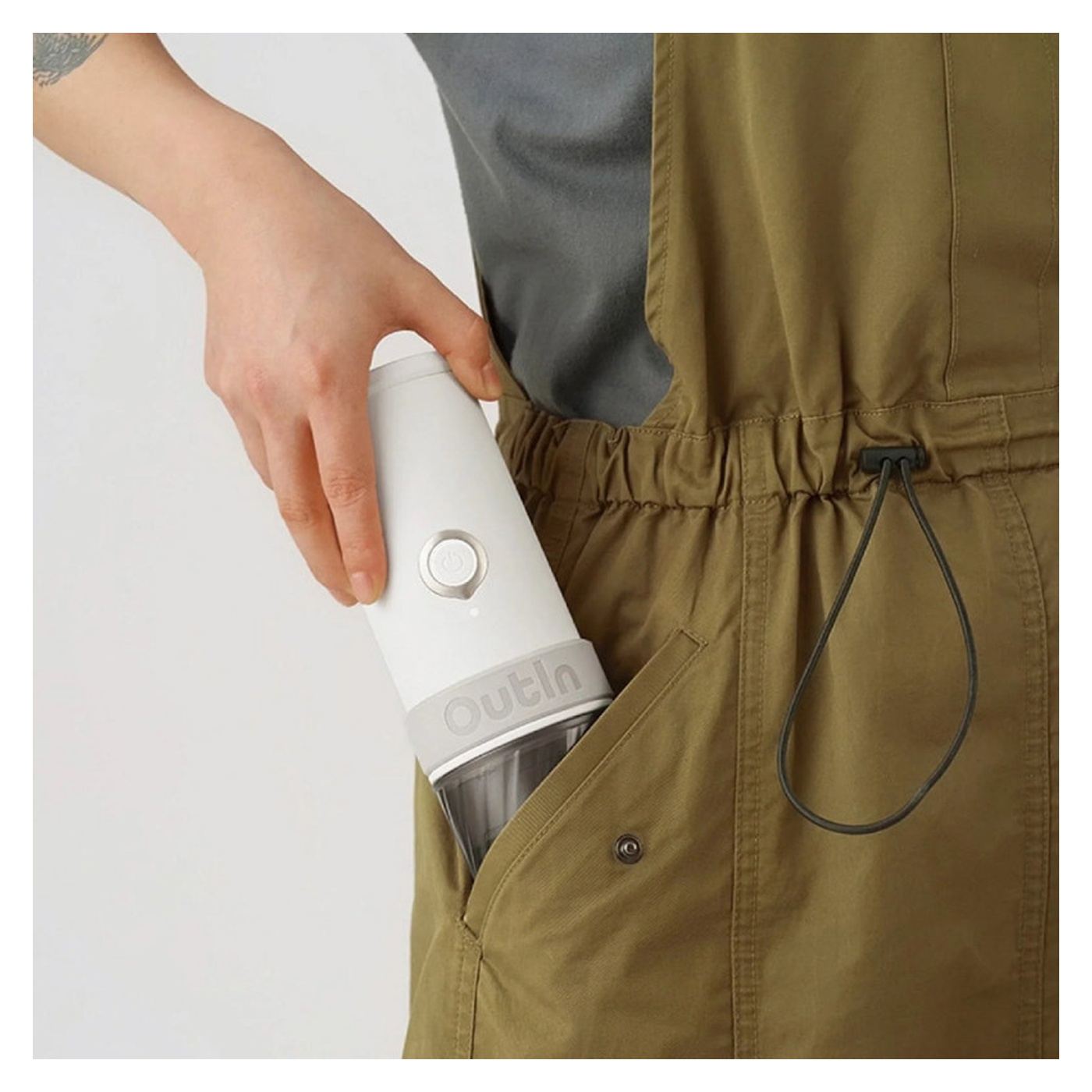 Φορητή μηχανή εσπρέσο Outin Mino SG, 22 bar, 9000 mAh, 70 ml, Έκχυση στους 93.3°C, Αλεσμένος + κάψουλες Nespresso, USB-C, Γκρι - 7