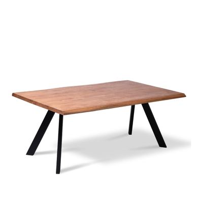 Mizna miza iz masivnega hrastovega lesa Basic z naravnim robom 115x65 cm Barva Rjava