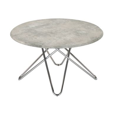 Масичка за кафе Zerina, 80x80x45 cm, сива, mdf конструкция, кръгла маса, метални крака на Kromier