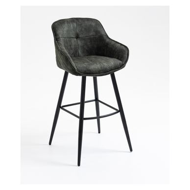 Sheridan bar stool, set of 2, dark brown, metal frame, powder-coated finish, 52.5 x 51 x 102 cm.