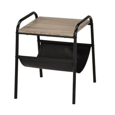 Masuta de cafea Nodina, negru si blat Sonoma, 40x42x48 cm