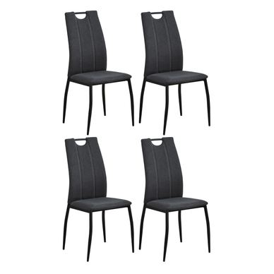 Scaun STAR 44,5x53x98 cm Set de 4 gri închis