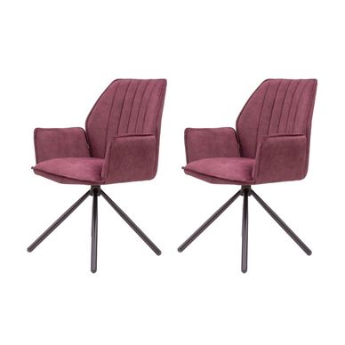 Трапезария Janson, 2 комплект, 58x63x90 cm, Bordo, подплатени, метални крака