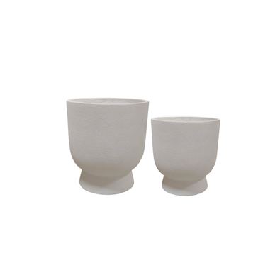 HEVRA Komplet 2 dekorativnih loncev iz fibergline, odpornih proti zmrzali, 37x37x39 cm in 31x31x33 cm