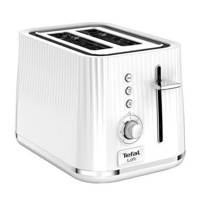 Prăjitor de pâine Tefal Loft TT761138, 850W, 7 niveluri de rumenire, 3 funcții dedicate, iluminare LED, tava firmituri, alb