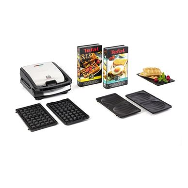 Sandwich maker multifuncțional SNACK COLLECTION Tefal SW853D12, 2 seturi de plăci interschimbabile, sandwich și vafe, oțel inoxi