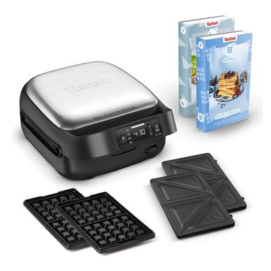 Sandwich maker Tefal Snack Collection Precision SW872BF0, 700 W, termostat reglabil, înveliș antiaderent, 2 seturi de plăci deta