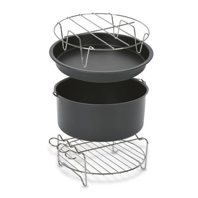 Set 4 accesorii Tefal XA112010, 17 cm, compatibile cu friteuzele cu aer cald Easy Fry XL, tava pentru pizza, vas pentru copt, gr