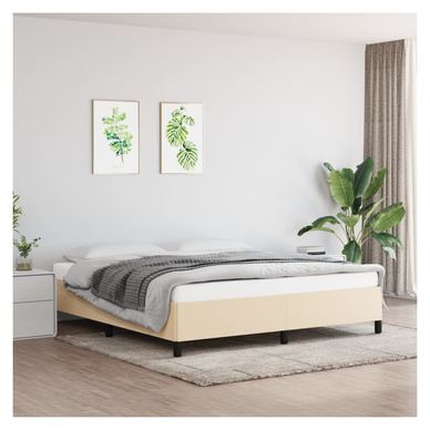 Krevetni okvir, krem, 160 x 200 cm, tekstilni materijal