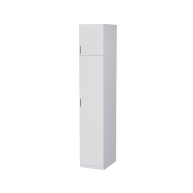 Meblast, Dulap Haine Tip Soldat,  43.4 x 240 x 54 cm, Alb Imaculat, PAL 18 mm, Balamale GTV, Picioare Reglabile
