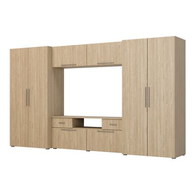Meblast, Set Mobila Biblioteca, Zeus, 330 x 189 x 54 cm, Stejar Uleios, Dublu Laminat 18 mm, Neted, Mat