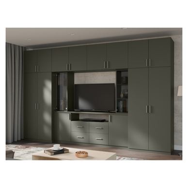 Meblast, Set Mobilier pentru living, Nesto, 380 x 240 x 54 cm, Gri Grafit, PAL 18 mm, HDF de 3 mm, PVC 0.8 mm