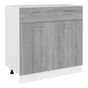 Βάση Ντουλαπιού με Συρτάρι, Sonoma Grey, 80x46x81.5εκ., Επεξεργασμένη Ξυλεία thumbnail 2