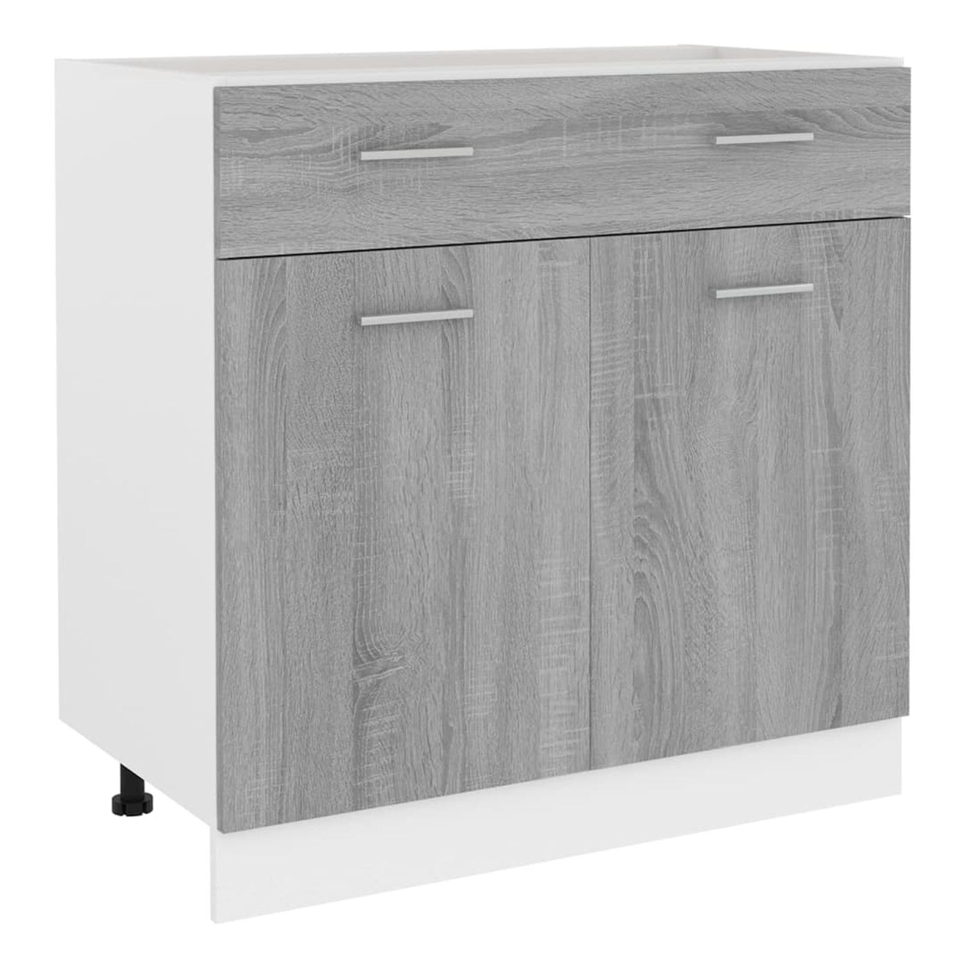 Βάση Ντουλαπιού με Συρτάρι, Sonoma Grey, 80x46x81.5εκ., Επεξεργασμένη Ξυλεία - 2