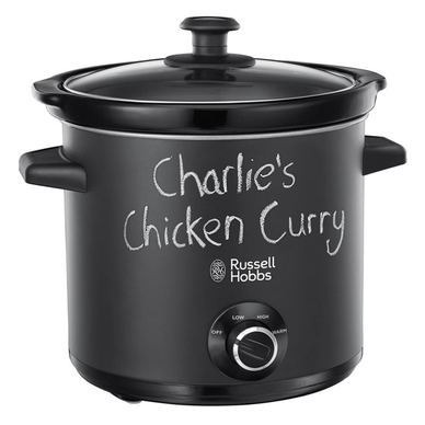 Уред за бавно готвене Slow cooker Russell Hobbs 24180-56 Chalkboard, 3.5 литра, Керамичен съд, 3 програми, Черен