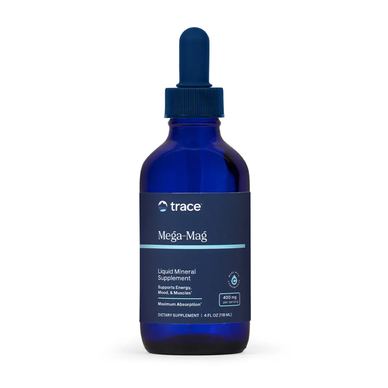 Ionični tekući magnezij, 400 mg, Trace Minerals, Mega-Mag, 118 ml